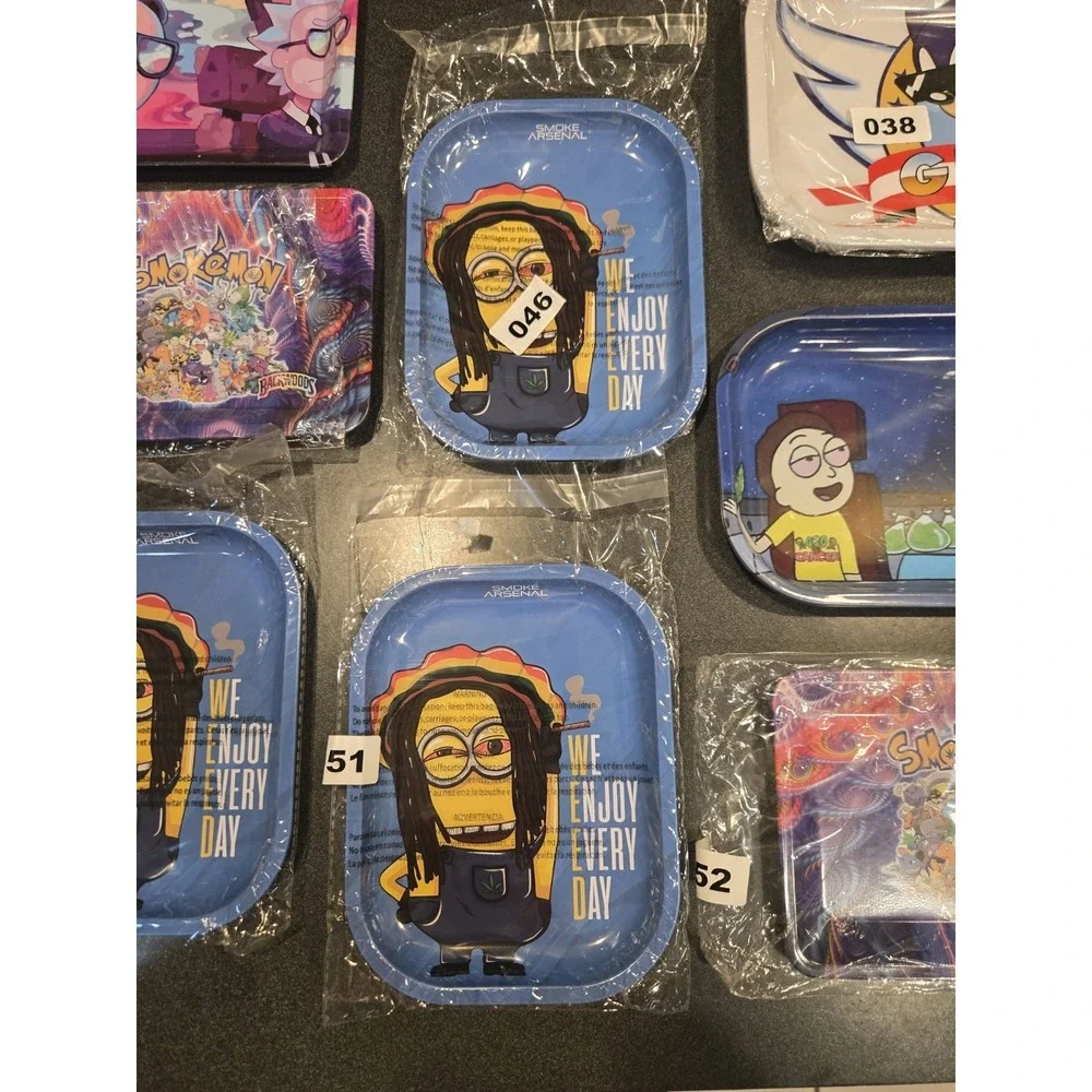 Rolling Tray Lot Smoke Arsenal Designs + 2 ASSC Calculator Rulers Pink